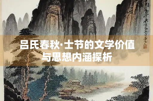 吕氏春秋·士节的文学价值与思想内涵探析