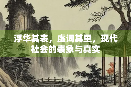 浮华其表，虚词其里，现代社会的表象与真实