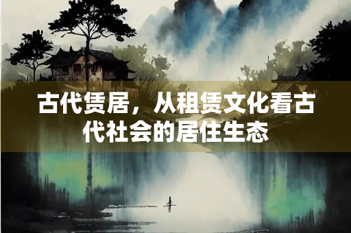 古代赁居，从租赁文化看古代社会的居住生态