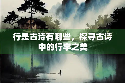 行是古诗有哪些，探寻古诗中的行字之美