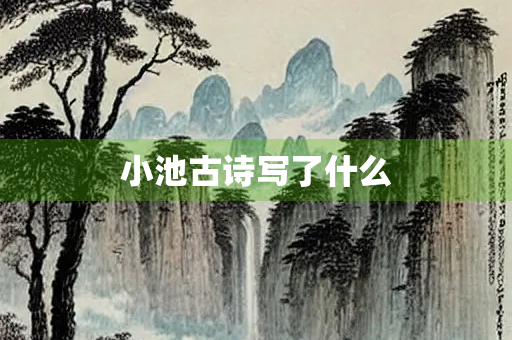 小池古诗写了什么
