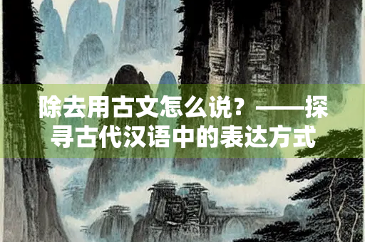除去用古文怎么说？——探寻古代汉语中的表达方式