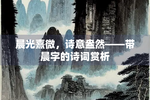 晨光熹微，诗意盎然——带晨字的诗词赏析