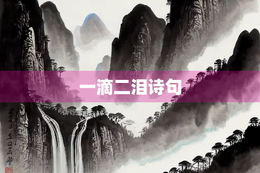 一滴二泪诗句