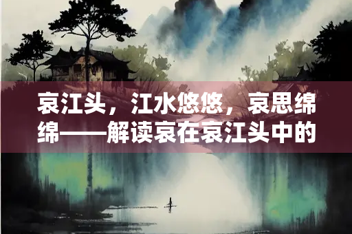 哀江头，江水悠悠，哀思绵绵——解读哀在哀江头中的多重体现