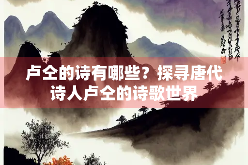 卢仝的诗有哪些？探寻唐代诗人卢仝的诗歌世界