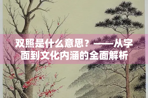 双照是什么意思？——从字面到文化内涵的全面解析