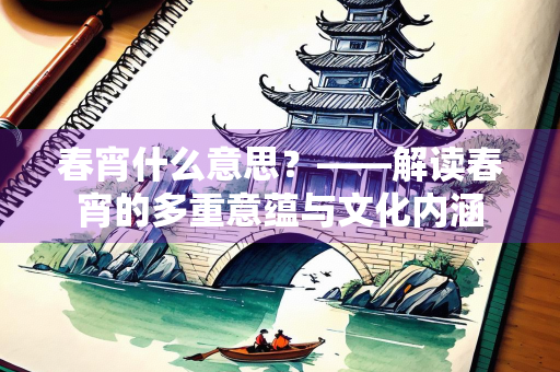 春宵什么意思？——解读春宵的多重意蕴与文化内涵
