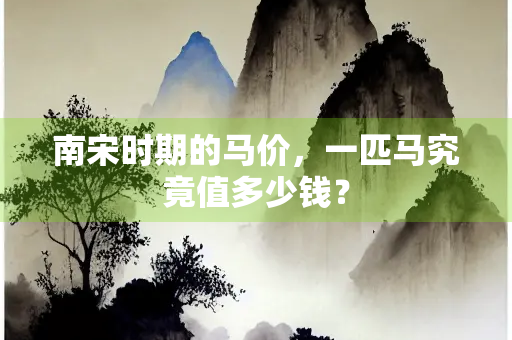 南宋时期的马价，一匹马究竟值多少钱？