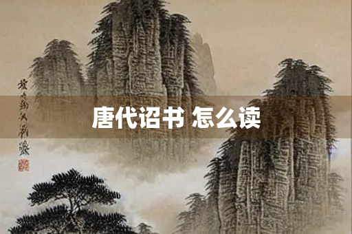 唐代诏书 怎么读