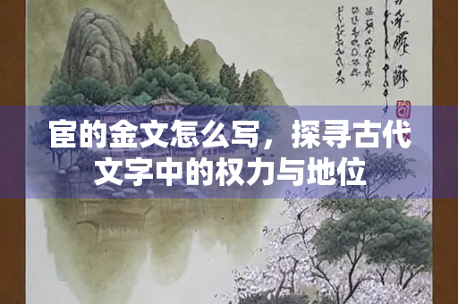 宦的金文怎么写，探寻古代文字中的权力与地位