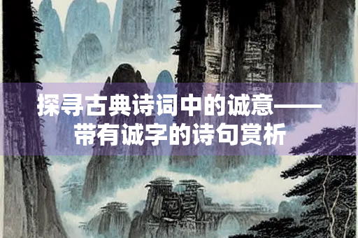 探寻古典诗词中的诚意——带有诚字的诗句赏析