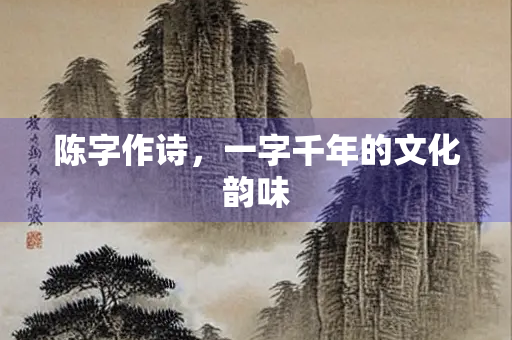 陈字作诗，一字千年的文化韵味