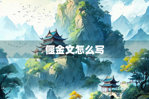 偃金文怎么写 偃金文怎么写