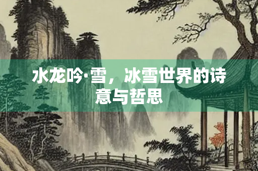 水龙吟·雪，冰雪世界的诗意与哲思