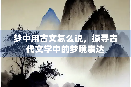 梦中用古文怎么说，探寻古代文学中的梦境表达
