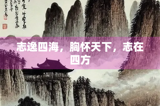 志逸四海，胸怀天下，志在四方