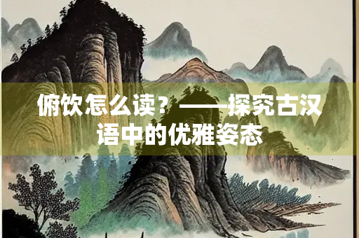 俯饮怎么读？——探究古汉语中的优雅姿态
