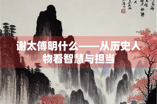 谢太傅明什么——从历史人物看智慧与担当