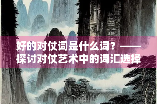 好的对仗词是什么词？——探讨对仗艺术中的词汇选择与搭配