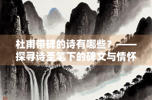杜甫带碑的诗有哪些？——探寻诗圣笔下的碑文与情怀
