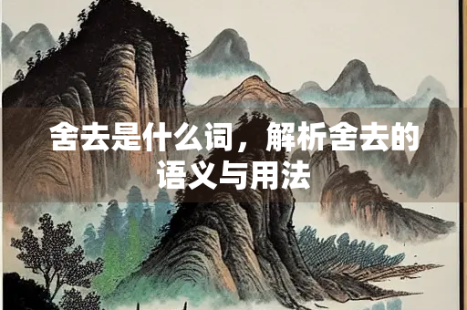舍去是什么词，解析舍去的语义与用法