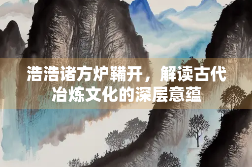 浩浩诸方炉鞴开，解读古代冶炼文化的深层意蕴