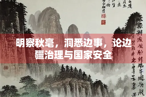 明察秋毫，洞悉边事，论边疆治理与国家安全