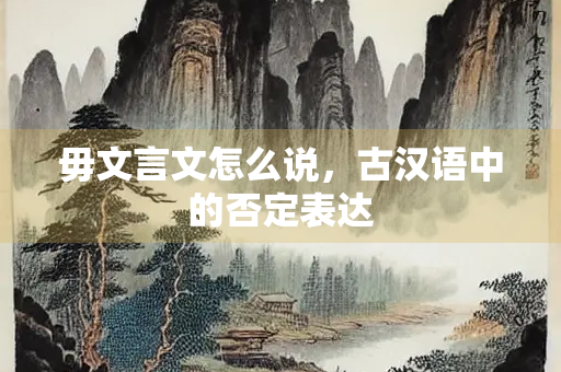 毋文言文怎么说，古汉语中的否定表达