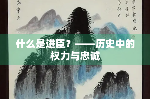 什么是进臣？——历史中的权力与忠诚