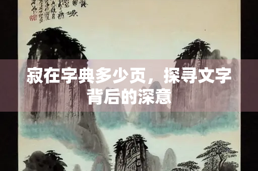 寂在字典多少页，探寻文字背后的深意