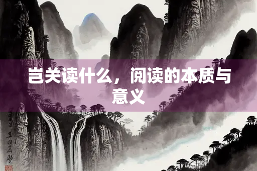 岂关读什么，阅读的本质与意义