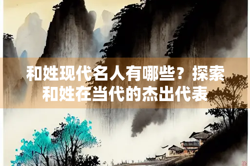 和姓现代名人有哪些？探索和姓在当代的杰出代表