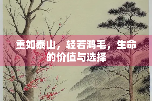 重如泰山,轻若鸿毛,生命的价值与选择 重如泰山,轻若鸿毛,生命的价值与选择