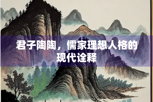 君子陶陶，儒家理想人格的现代诠释