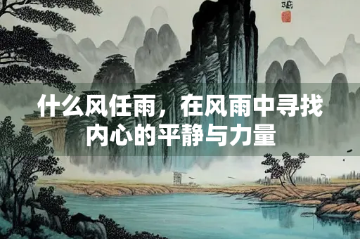 什么风任雨，在风雨中寻找内心的平静与力量