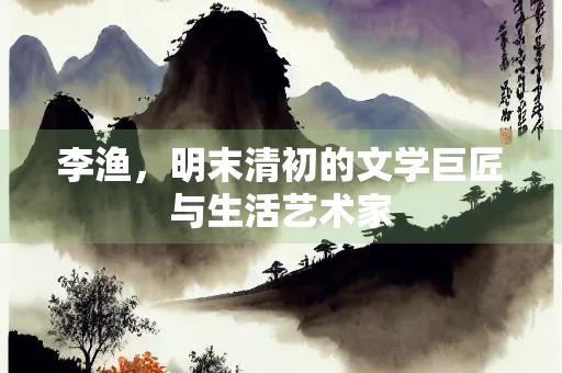 李渔，明末清初的文学巨匠与生活艺术家