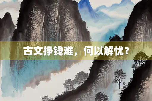 古文挣钱难，何以解忧？
