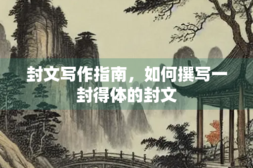 封文写作指南，如何撰写一封得体的封文