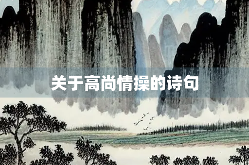 关于高尚情操的诗句