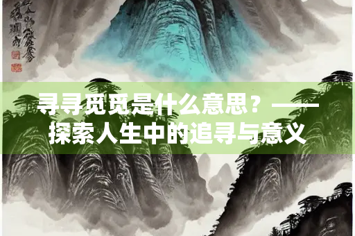 寻寻觅觅是什么意思？——探索人生中的追寻与意义