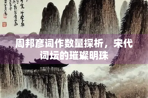 周邦彦词作数量探析，宋代词坛的璀璨明珠