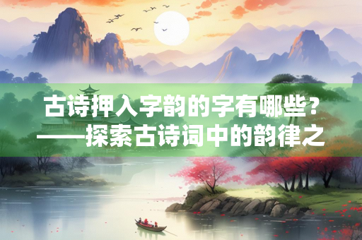 古诗押入字韵的字有哪些？——探索古诗词中的韵律之美