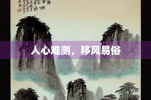 人心难测，移风易俗