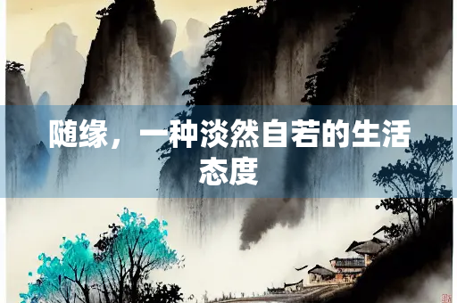 随缘，一种淡然自若的生活态度