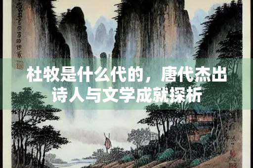 杜牧是什么代的，唐代杰出诗人与文学成就探析