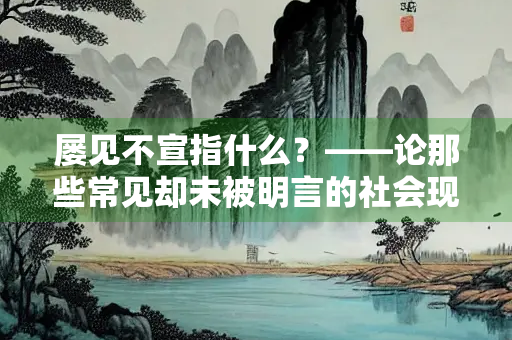 屡见不宣指什么？——论那些常见却未被明言的社会现象