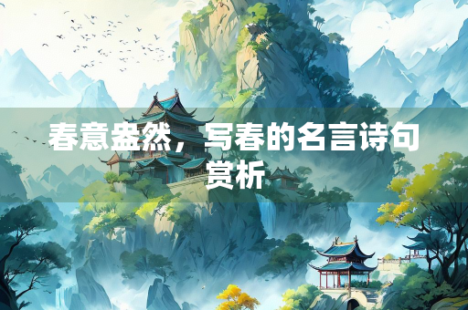 春意盎然，写春的名言诗句赏析