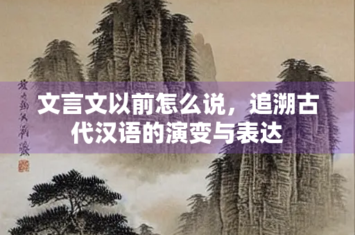 文言文以前怎么说，追溯古代汉语的演变与表达