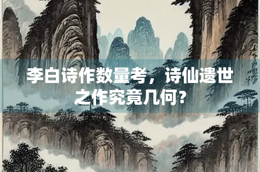 李白诗作数量考，诗仙遗世之作究竟几何？